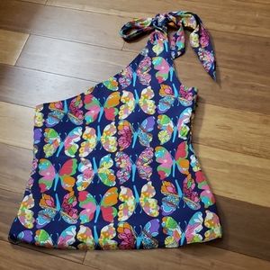 LILLY PULITZER ONE SHOULDER BLOUSE